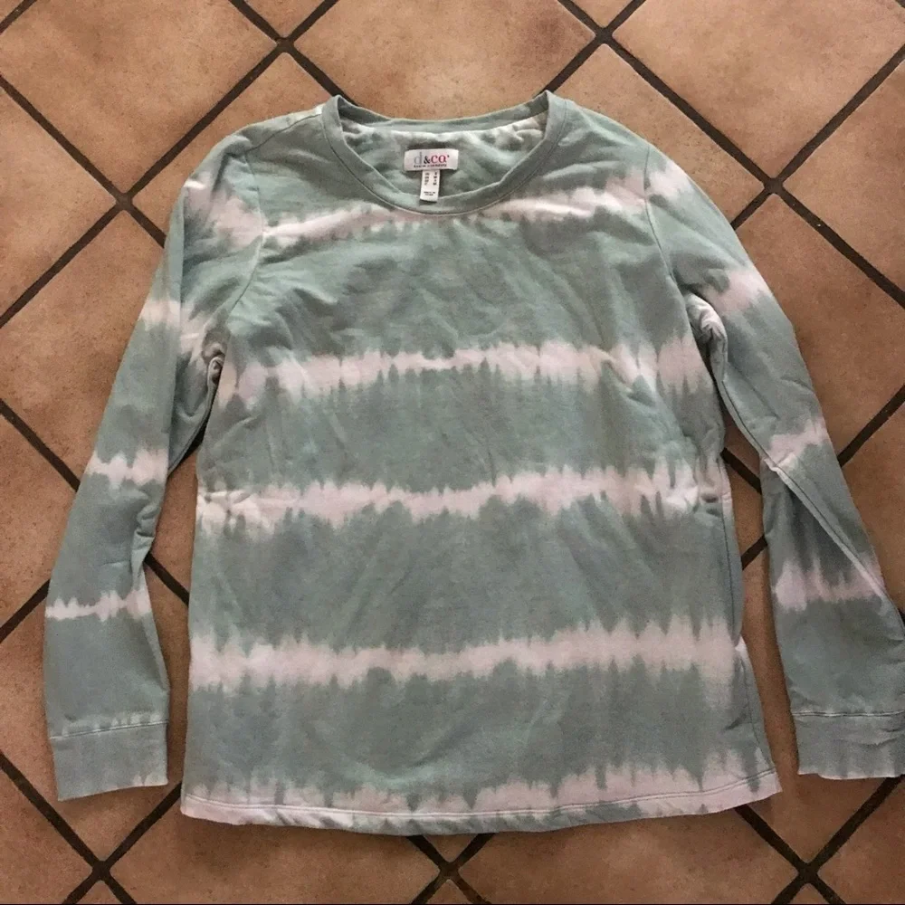 Denim & Co Tie Dye French Terry Long Sleeve Sweatshirt Small - Picture 1 of 2
